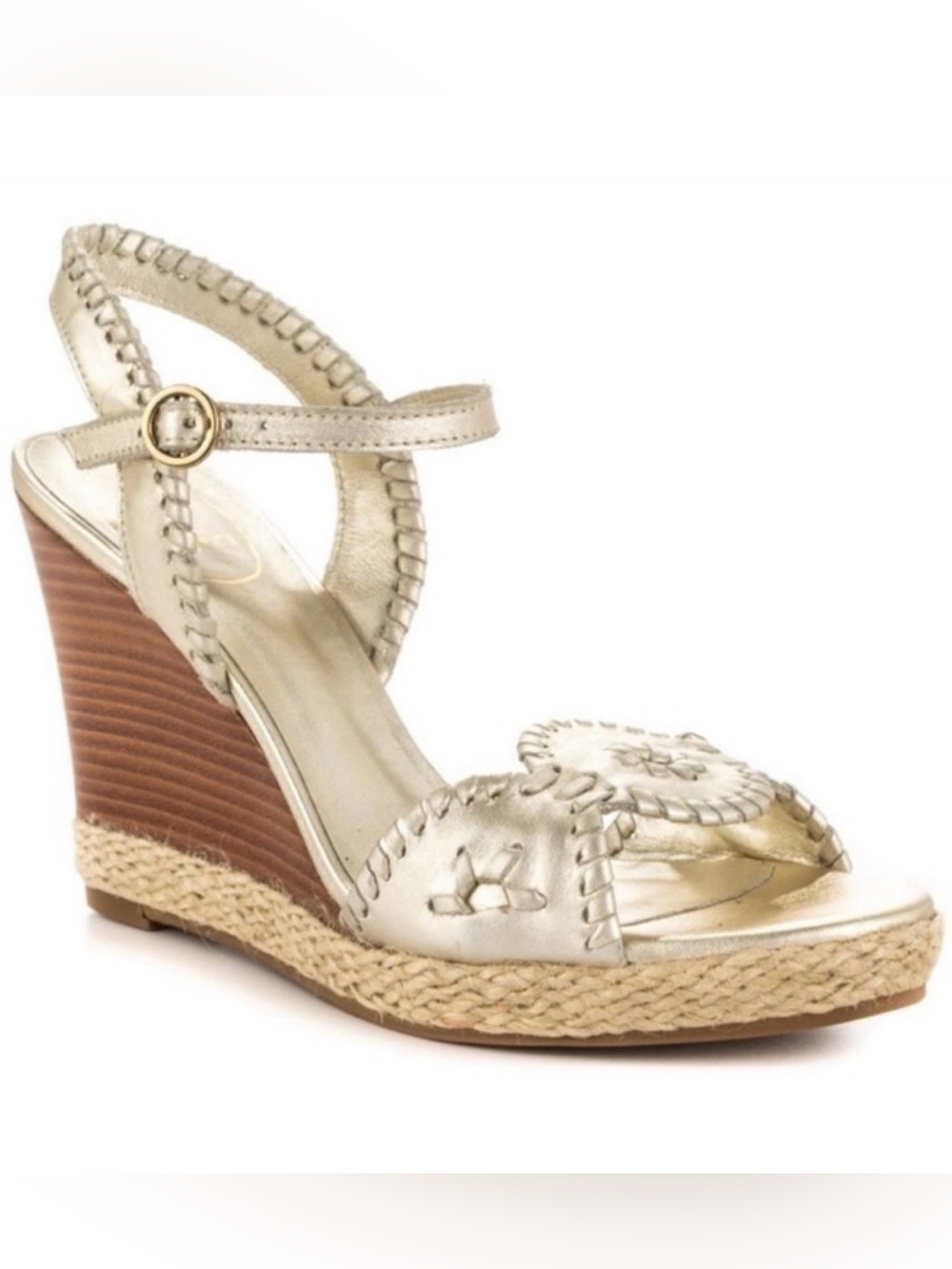 Jack Rogers Gold Wedge Clare Sandals